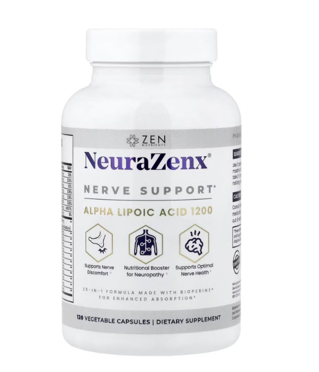 NeuraZenX Nerve Support Alpha Lipoic Acid 1200mg